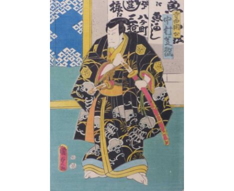 Utagawa Kunisada (Toyokuni III.)Der Schauspieler Nakamura Shikan(Katsushika 1786-1865 Edo) Farbholzschnitt; 1862. Signatur in