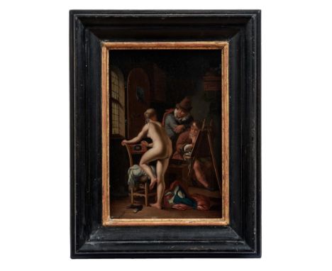 Bachta, Johann BaptistIm Atelier des Malers(Schönbornslust 1782-1856 Koblenz) Künstler mit seinem Freund vor der Staffelei be