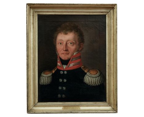 Bildnis des Obristlieutnants Carl von BrandtPortraitmaler des fr. 19. JahrhundertsÖl/Lwd. Verso sign. "Menke pinxit" sowie be