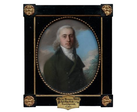Bach, Johann PhilippOvales Bildnis des Christian Heinrich von Bibra(Meiningen 1752-1846 ebd.) Pastell/Papier. Sichtmaß 29 x 2