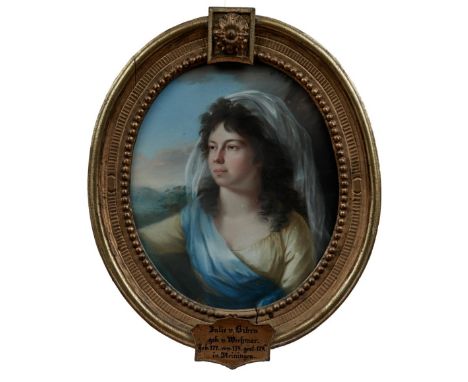 Bach, Johann PhilippOvales Bildnis der Freifrau Julie von Bibra(Meiningen 1752-1846 ebd.) Pastell/Papier, nach Johann Heinric