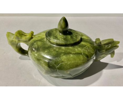 A Chinese jade teapot and cover 