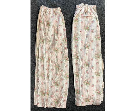 Textiles - a pair of Laura Ashley glazed floral curtains, Rosebuds, 175cm x 260cm 
