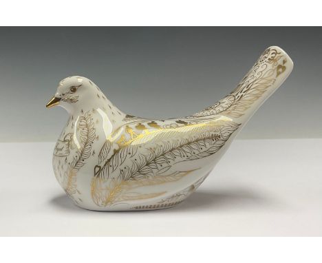 A Royal Crown Derby commemorative paperweight, Dove of Peace “Lest we forget”, to mark the Centenary Anniversary of the First