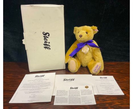 A Steiff God Save The Queen musical bear, in original box with certificates 