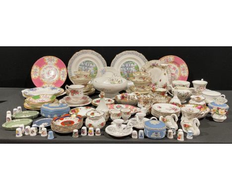 A Hammersley Dresden Sprays part tea service; a Royal Albert Old Country Roses trio; other Old Country Roses; Wedgwood jasper