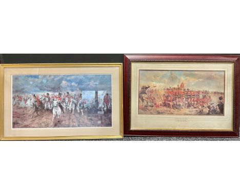 After Elizabeth Thomson, Lady Butler, Quatre Brass, a print, another, Charge of the light Brigade 