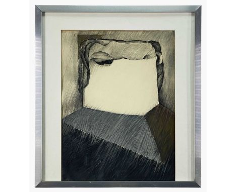 MARGARET McKEAN (South African, b. 1936) pencil - Masked Face, signed verso McKean '87 and inscribed 'Cecily (Sash) love Marg