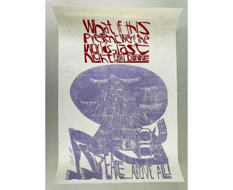 PAUL PETER PIECH (American-British, 1920-1996) two colour lithograph - quote from John Donne poem 'What if this present were 