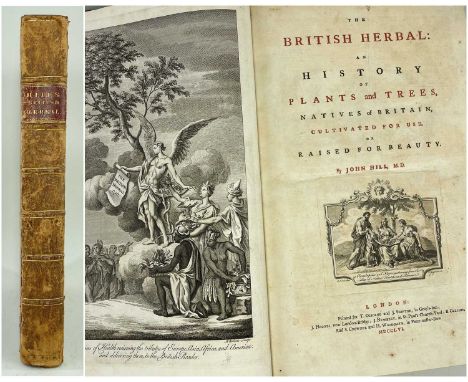 (BOOK) THE BRITISH HERBAL: AN HISTORY OF PLANTS AND TREES by John Hill (T. Osborne &amp; J. Shipton et al, 1756) 1st edition,