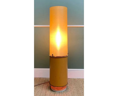 BELLING & CO. LTD. 'APOLLO' FLOOR LAMP & HEATER, c. 1970s, cylindrical spun fibreglass shade on painted metal base and pierce