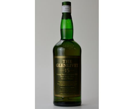 THE GLENLIVET - GEORGE SMITH`S ORIGINAL 1824 PURE SINGLE MALT SCOTCH WHISKY AGED 15 YEARS, 1 LITRE, 43%.