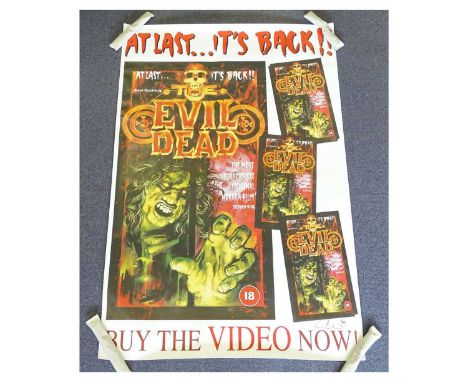 THE EVIL DEAD (1982) - Bus Stop video poster - signed by Graham Humphries