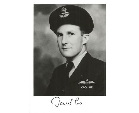 Wg. Cdr. David George Samuel Richardson Cox WW2 Battle of Britain pilot signed 7 x 5 black and white portrait photo. Limited 