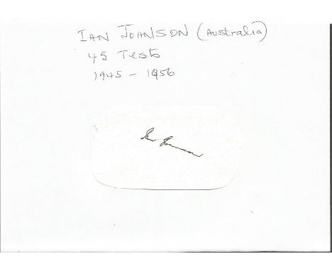 Cricket collection 5.  International Test captains from 1927 onwards.  Approx 45 signatures.  Some of names included are Wyat