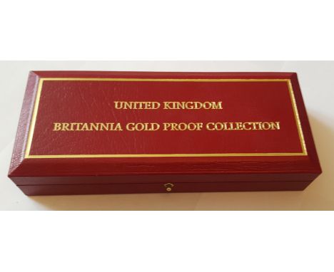 1999 Britannia Gold Proof Collection. 4 Gold Proof coins 22 Carat £100, 1oz, £50 1/2 oz, £25 1/4oz, £10 1/10oz. In original R