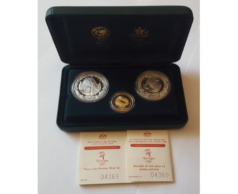 2000 Sydney Olympic Proof Gold and Silver coin collection. Stuart Devlin Royal Australia and Perth mint. Contains $100 gold c