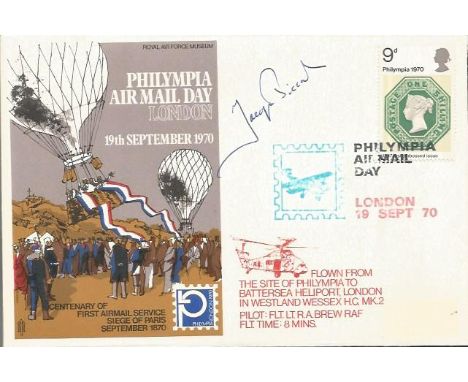 Jacques Piccard signed cover. Rare 1970 RAF S5 Philympia Air Mail Day cover, Hans Rossbach special edition signed by oceanogr