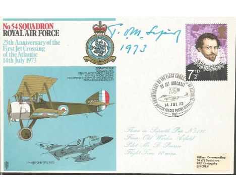 Sir Top Sopwith signed cover. No54 Squadron RAF 25th Anniversary of the First Jet Crossing of the Atlantic signed by the famo