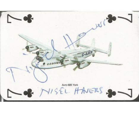 Nigel Havers signed 7 of Spades playing card. Signed playing card which came from the collection of a BA steward who would as