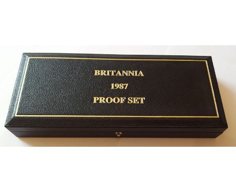 1987 Britannia Gold Proof Collection. 4 Gold Proof coins 22 Carat £100, 1oz, £50 1/2 oz, £25 1/4oz, £10 1/10oz. In original B