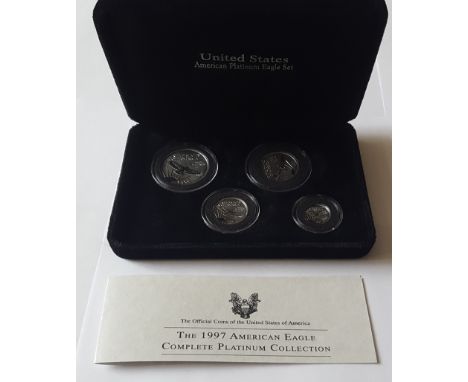 1997 American Eagle Platinum Coin Collection. $100 1oz, $50 1/2oz, $25 1/4oz, $10 1/10oz. In Westminster presentation case wi
