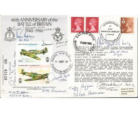 Eleven Battle of Britain pilots signed 40th ann BOB cover. Autographs include A Winskill, A Gear, J Gibson, D Cox, T Russell,