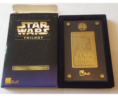 Star Wars Trilogy 24k Gold Collectables. This 24K gold metal card is produced by using the unique 24K gold "photo imaging" te