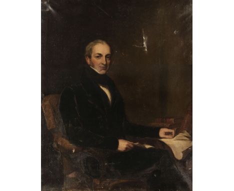 * English School. Portrait of Hugh Barton, of Barton &amp; Guestier, wine exporter, circa 1830, oil on canvas (stamped to ver