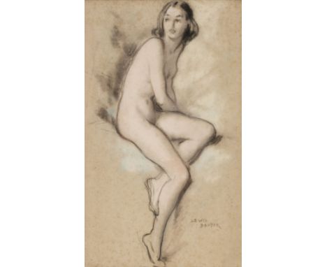 AR  * Baumer (Lewis, 1870-1963). Seated Female Nude, pastel and charcoal on brown paper, signed lower right, sheet size 37 x 