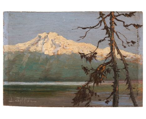 * Swiss School. Lac Corunna (Suisse), circa 1900, oil on wood panel, signed indistinctly 'L. Zaylpine' lower left, contempora