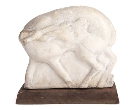 AR  * Manner of John Rattenbury Skeaping (1901-1980). Faun, circa 1925, carved marble sculpture of a faun, 16 x 19 x 8 cm (6 