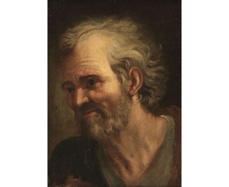 * Italian School. Head of an Old Man, second half 17th century, oil on canvas, head and shoulders portrait, half-profile to l