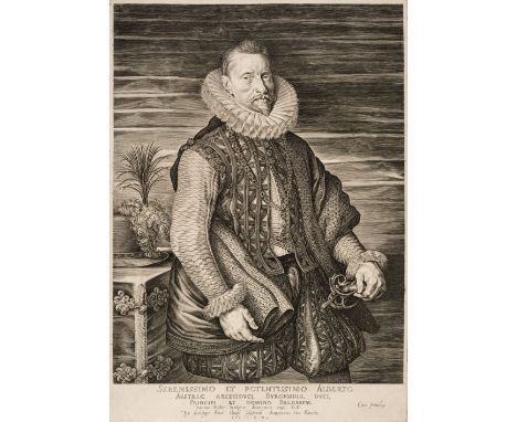 * Muller (Jan Harmensz., 1571–1628). Portrait of Archduke Albert of Austria, after Peter Paul Rubens, 1615, fine copper engra