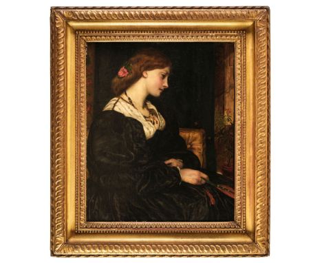 * Prinsep (Valentine Cameron, 1838-1904). Portrait of the Artist's Sister, circa 1860, oil on canvas, half-length portrait of