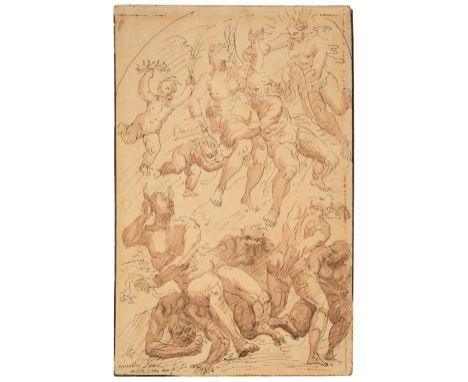 * Attributed to François Boitard (1667 - 1719/1729). Allegoryl of Time unveiling Truth, Discord and Envy, pen and black ink a