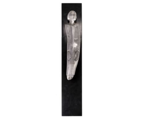 * Manner of Ernst Barlach (1870-1938). Saint Figure, circa 1920, aluminium sculpture of a female saint, 49.5 x 12 cm (19 1/2 