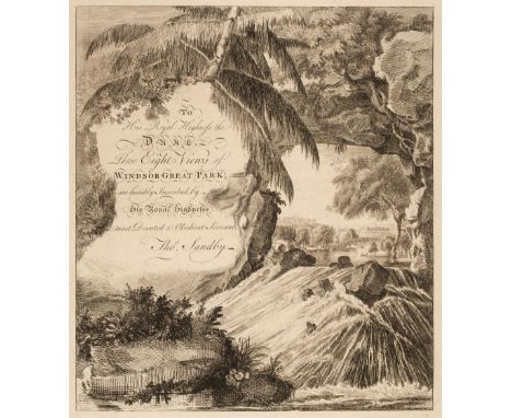 * Sandby (Paul, 1731-1809). Seven etchings from Eight Views of Windsor Great Park, 1754-1758, etchings after Thomas Sandby, v