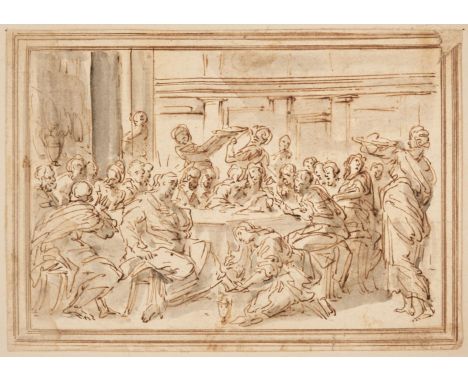 * Northern School. Beheading of Saint John the Baptist, mid 17th century, pen and brown ink and wash on laid paper, bears pen