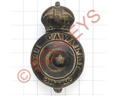 Indian Army. 17th Cavalry Officer's horse bit boss.Die-cast crowned 'XVII Cavalry' circlet with central star and crescent J.R