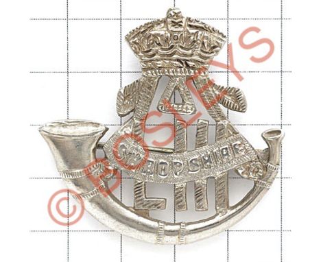 King's Shropshire Light Infantry native servant's head-dress badge.Cast native silver crowned strung bugle with 'KLI' between