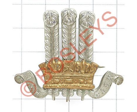 Indian Army. 14th King George's Own Ferozepore Sikhs pagri badge circa 1903-22.British made die-stamped white metal upright P