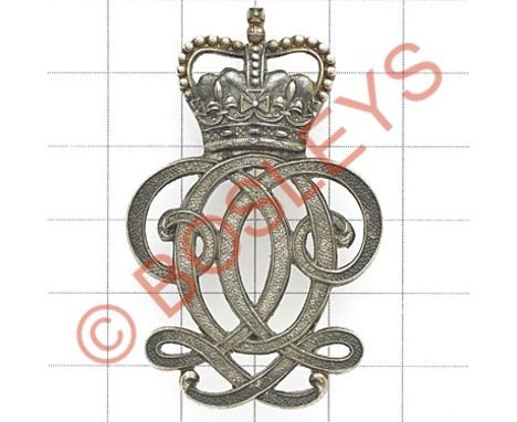 7th Queen's Own Hussars NCO's 1988 hallmarked silver arm badge.1988 Birmingham hallmarks. Reverse with issue no. 152. LB&BCo 