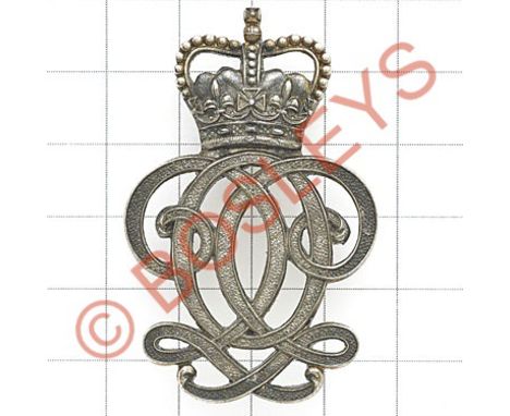 7th Queen's Own Hussars NCO's 1988 hallmarked silver arm badge.1988 Birmingham hallmarks. Reverse with issue no. 152. LB&BCo 