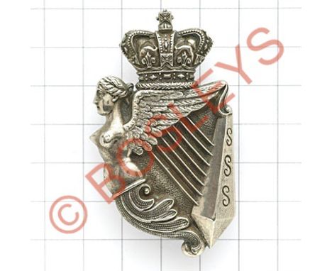 5th (Royal Irish) Lancers / 8th King's Royal Irish Hussars Victorian NCO's arm badge.A scarce nickel silver example. Crowned 