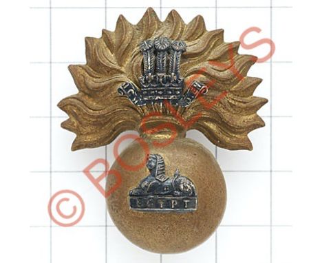 Indian Army 102nd King Edward's Own Grenadiers pre 1922 pagri badge Die-stamped brass flaming grenade mounted with white meta