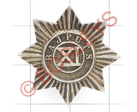 Indian Army 1919 11th Rajputs hallmarked silver Officer's collar badge.Good die-cast star with title circlet and central XI G