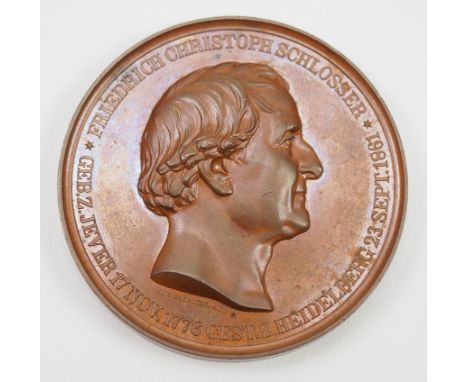 Universität Heidelberg: Bronze Medaille auf Friedrich Christoph Schlosser.Bronze, Avers: Porträt mit Umschrift des Namens und