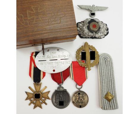 Nachlass eines Oberleutnant der Inf.-Pz.-Jäg.-Ers.-Komp. 35.1.) Kriegsverdienstkreuz, 2. Klasse mit Schwertern, 2.) Medaille 