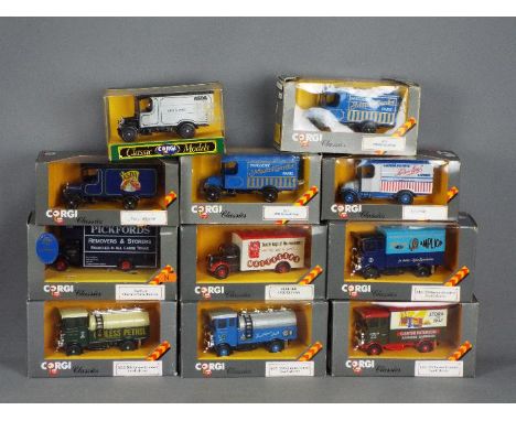 Corgi Classics - 11 boxed diecast vehicles by Corgi Classics. Lot includes C897/5 AEC 508 Forward Control 5 Ton Cabover 'Radi